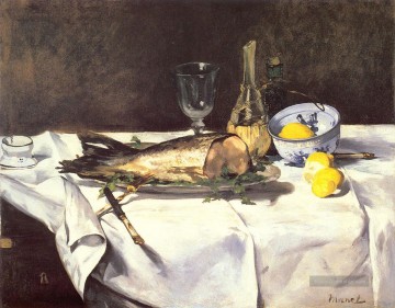  Manet Malerei - der Lachs Stillleben Impressionismus Edouard Manet